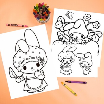 My melody coloring pages pictures printable for kids by janatexcolor