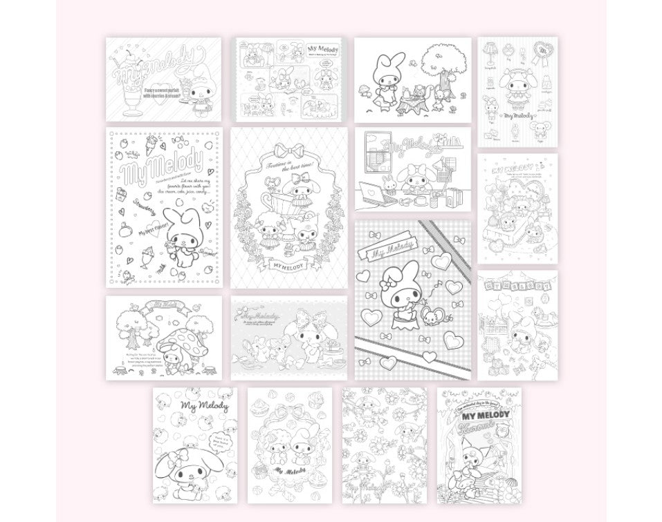 My melody post card coloring book â