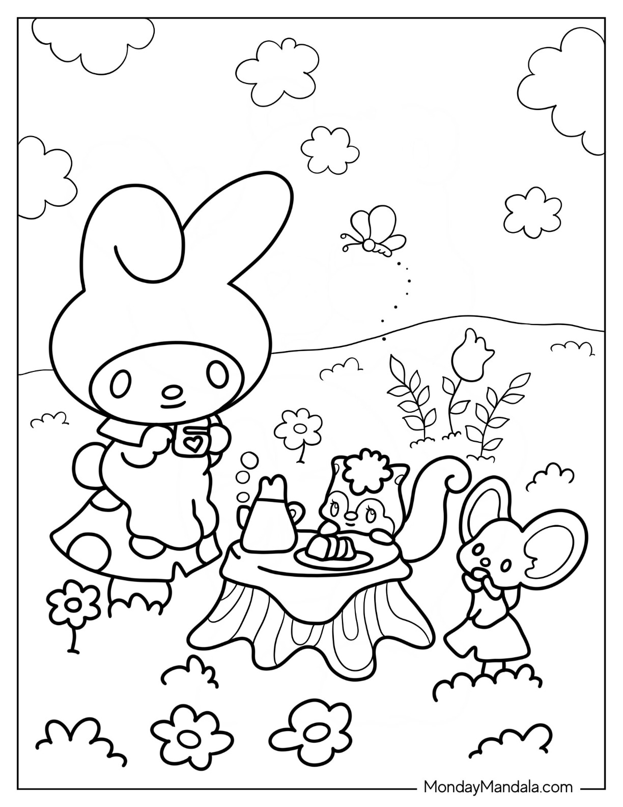 My melody coloring pages free pdf printables