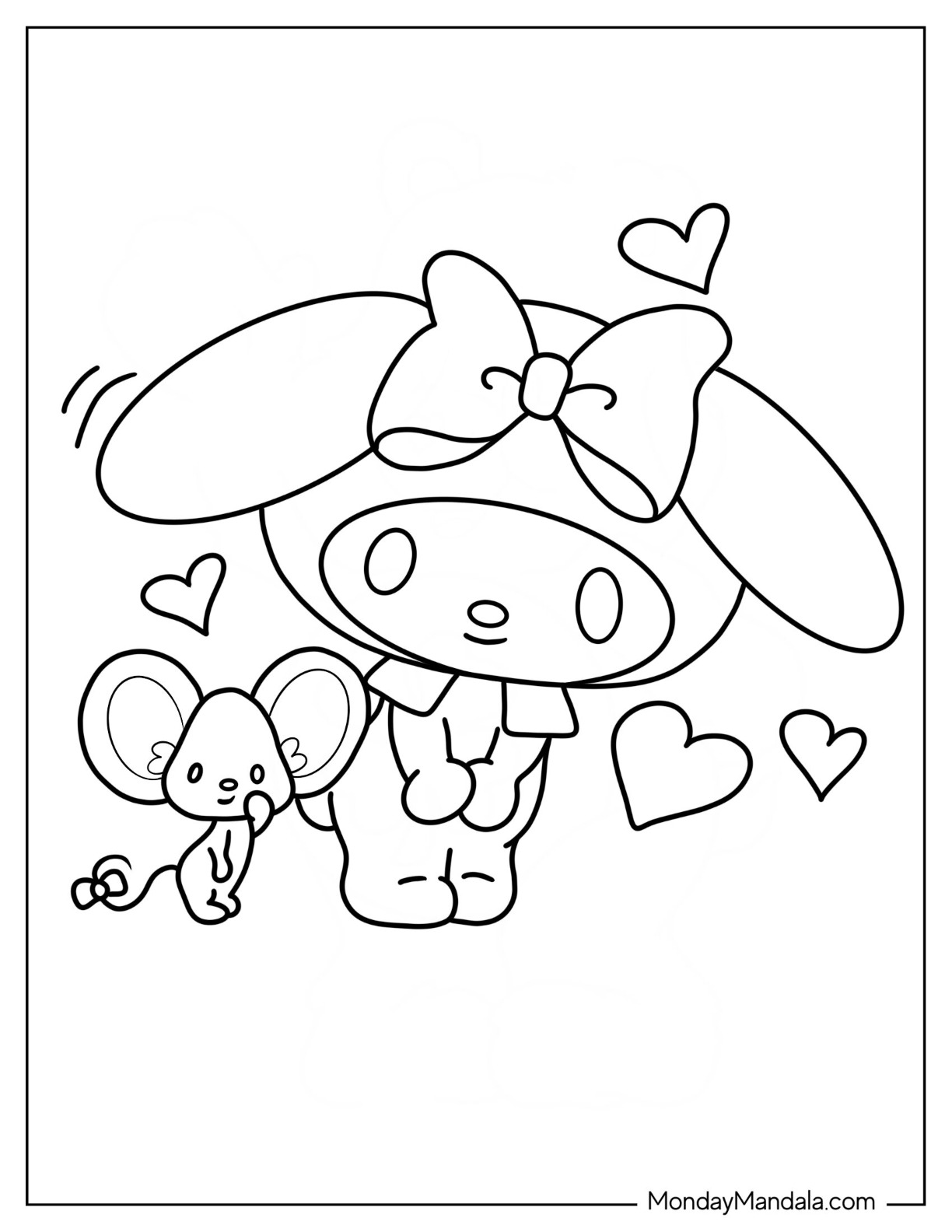 My melody coloring pages free pdf printables