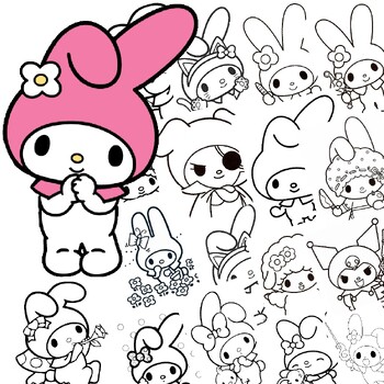 My melody coloring pages pictures printable for kids by janatexcolor