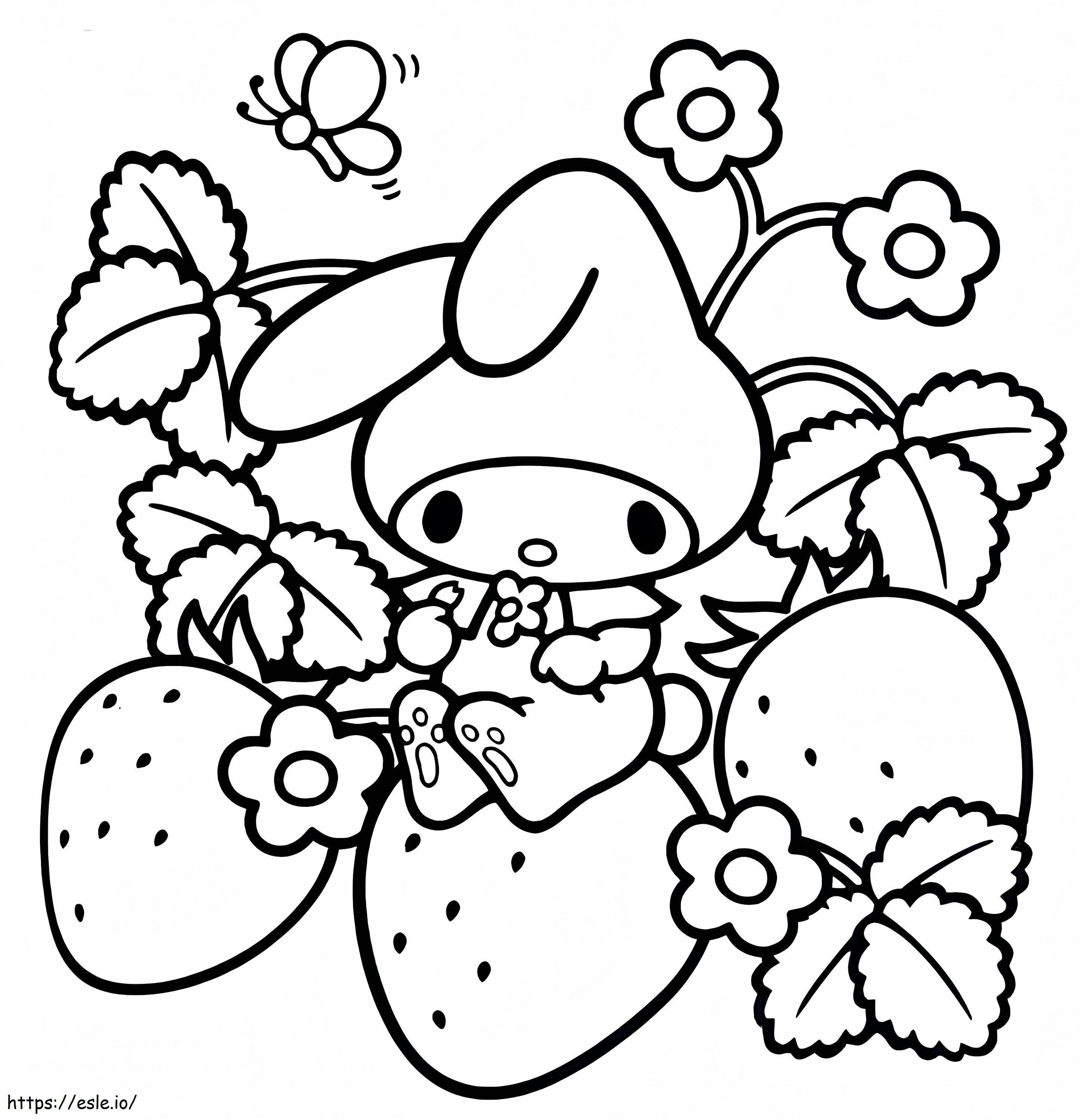 Kawaii my melody coloring page