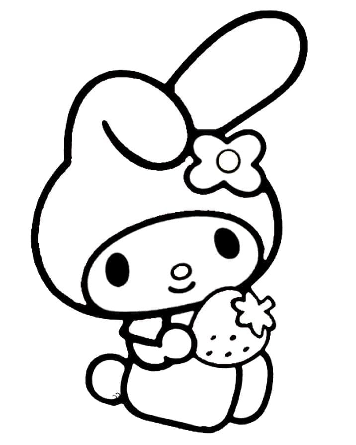 Cute my melody printable coloring page