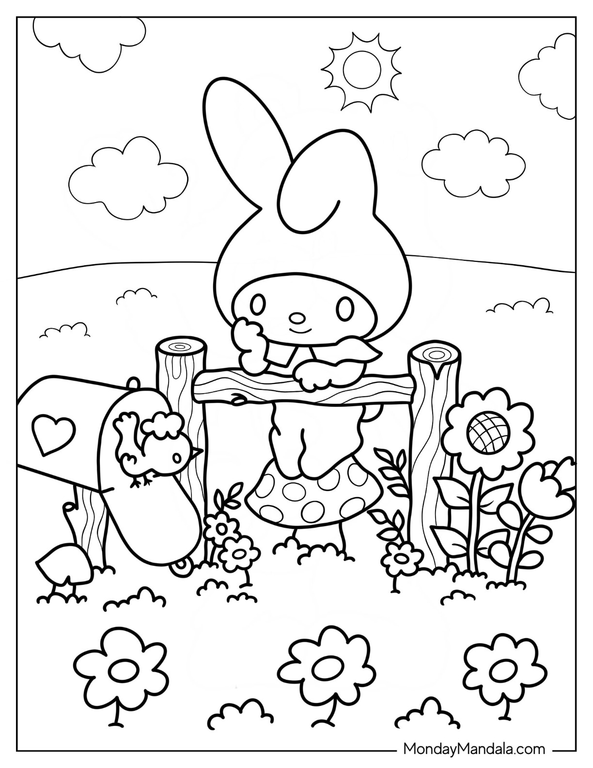 My melody coloring pages free pdf printables