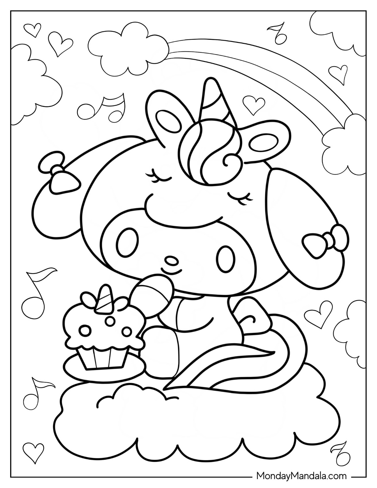 My melody coloring pages free pdf printables