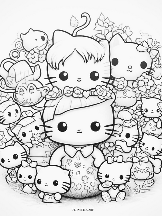 Sanrio characters coloring page â luanella art