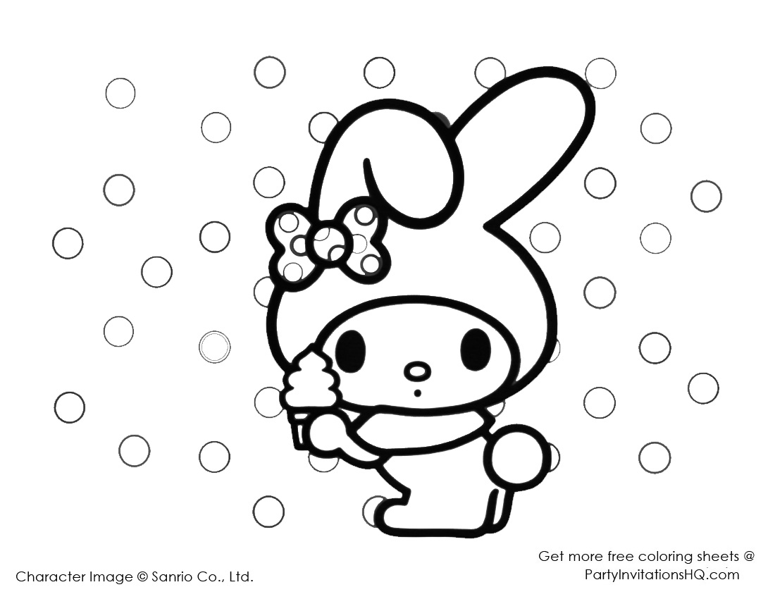 My melody colouring sheets cute kawaii resources