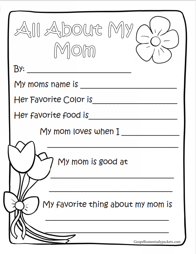 About my mom mothers day coloring pages