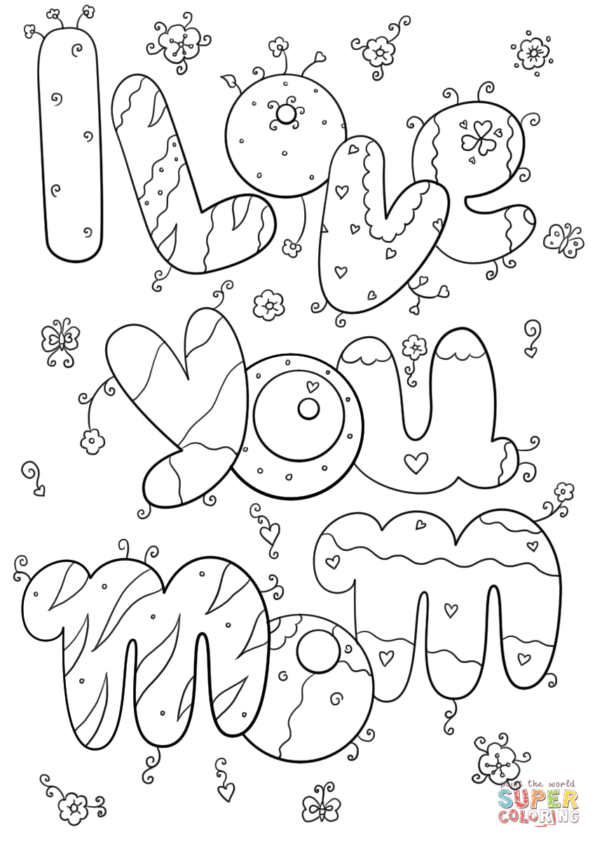 I love you mom coloring page free printable coloring pages