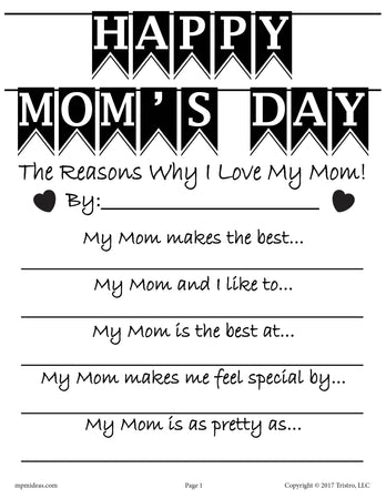 Free mothers day coloring pages for kids