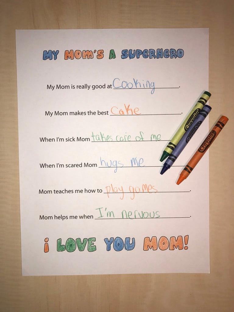 Moms super powers worksheet