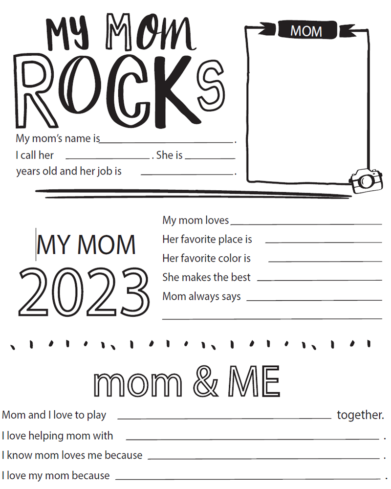 Mothers day questionnaire all about mom printable