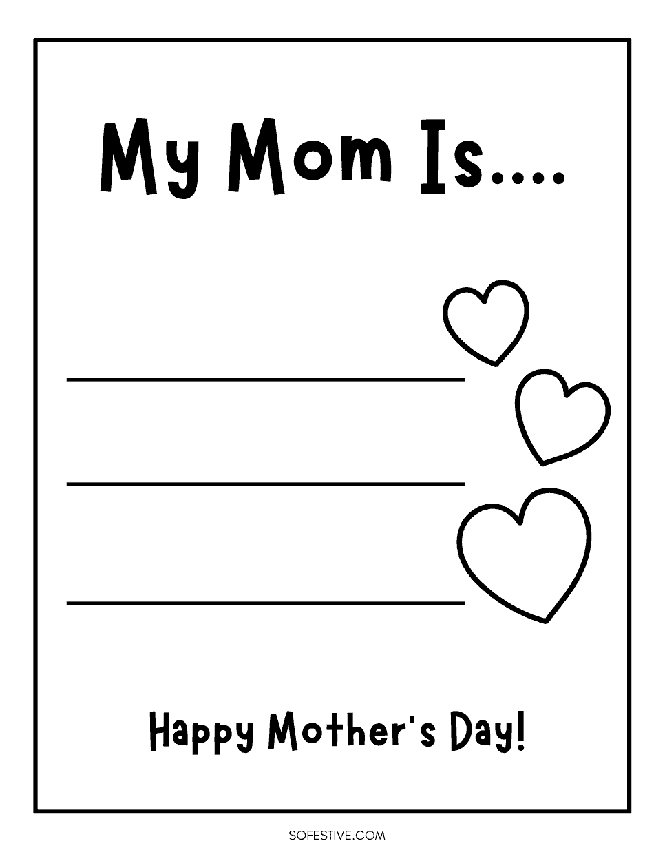 Free mothers day coloring pages