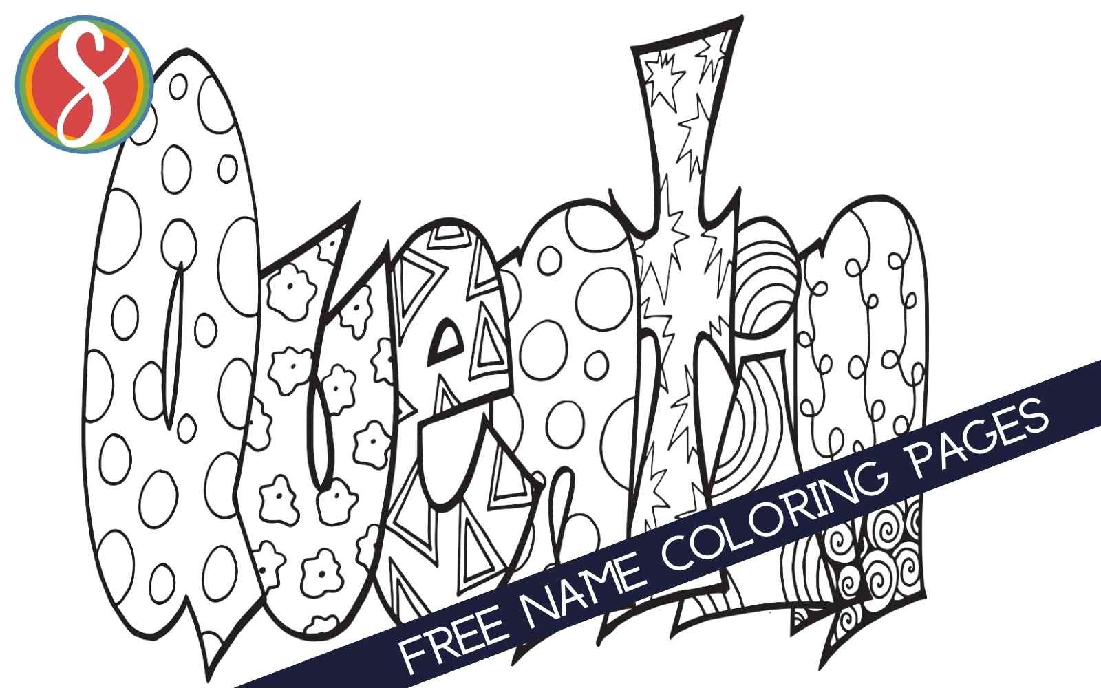 Free name coloring pages â stevie doodles