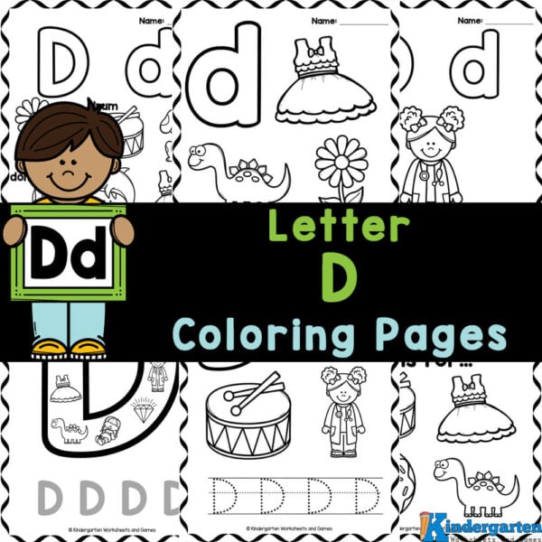 Free printable letter d coloring sheet pages for kids