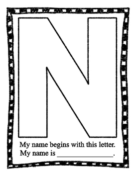 Upper case initial letter my name is posters no prep printable