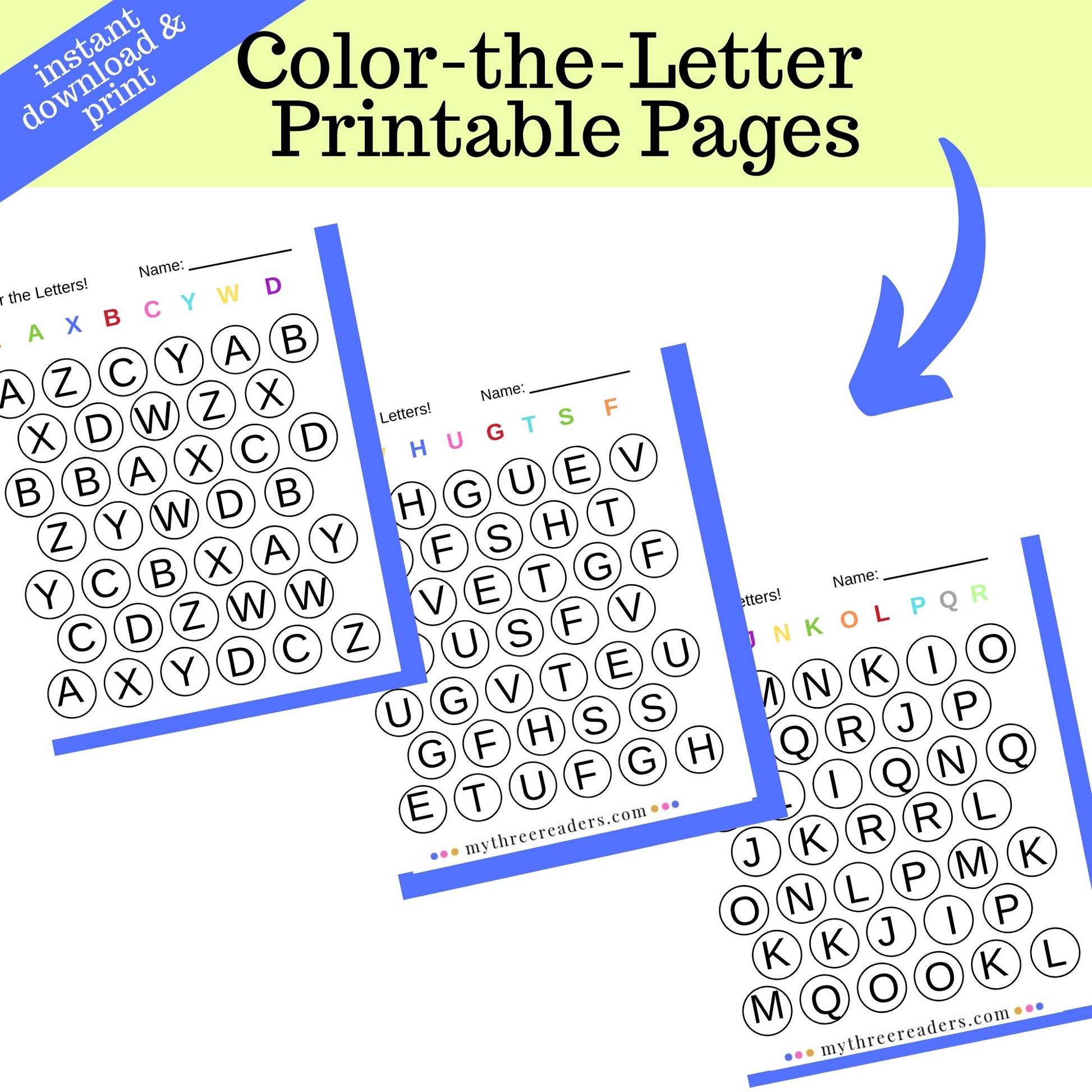 Color the letter printable pages â my three readers