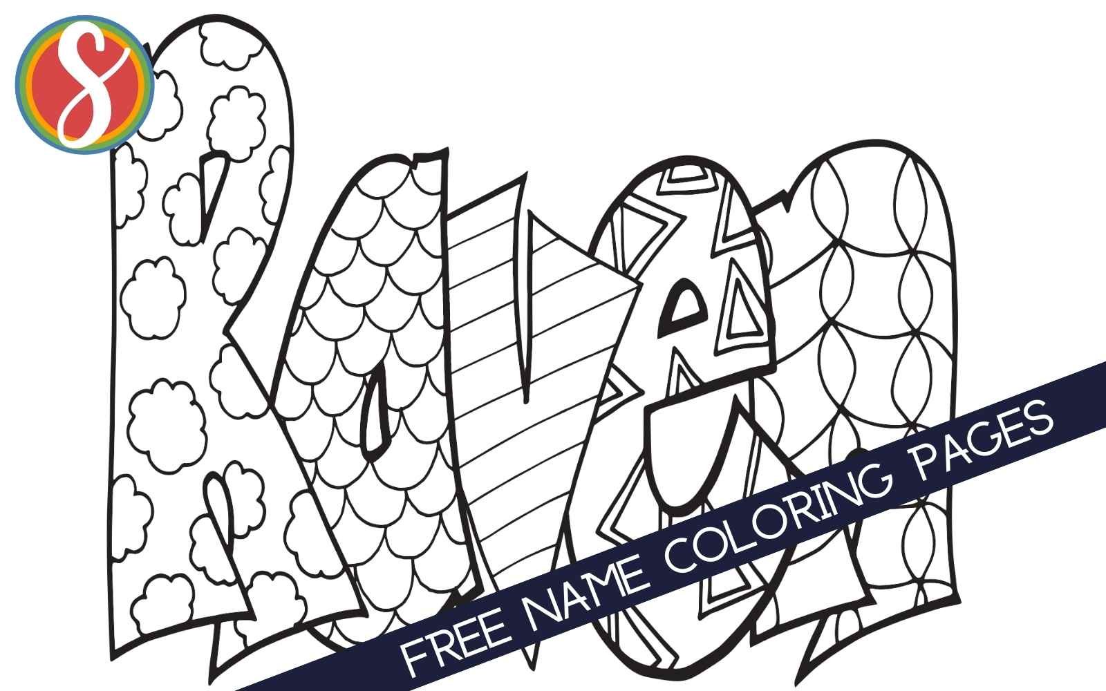 Free name coloring pages â stevie doodles