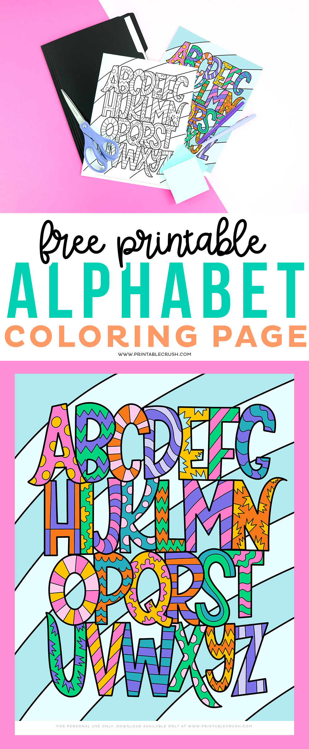 Free printable alphabet coloring page