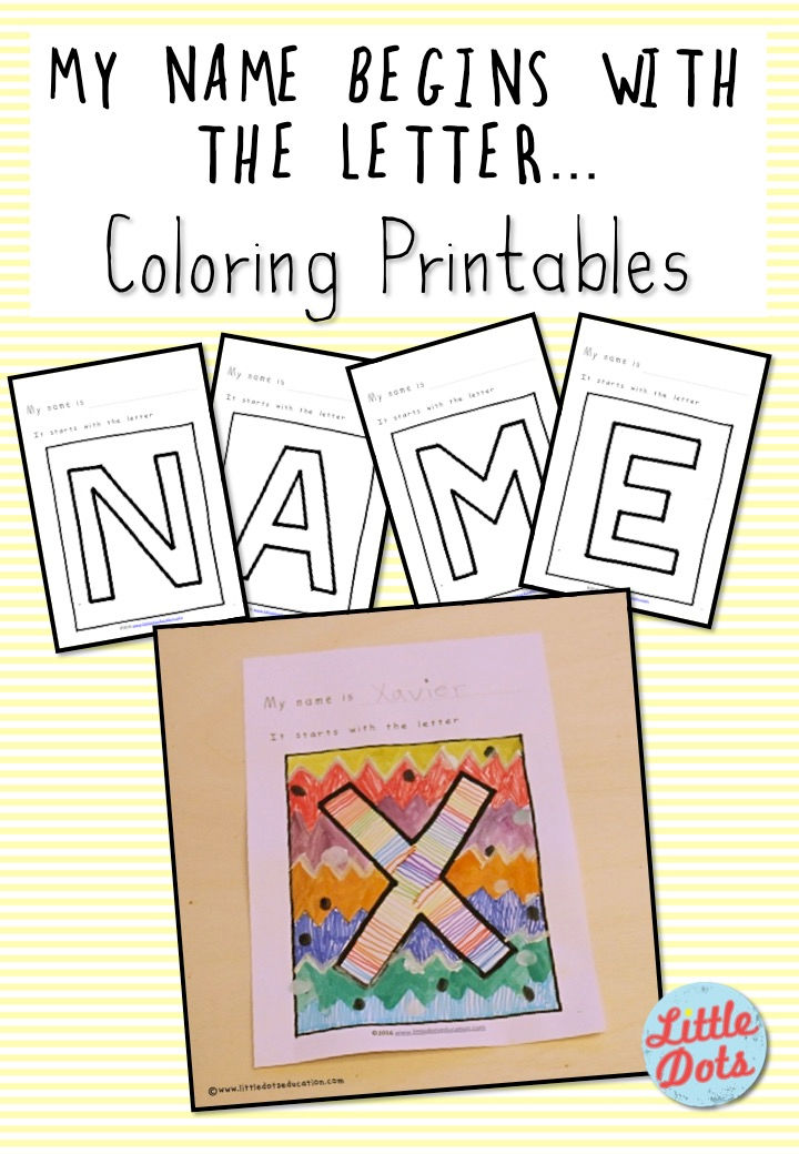 My name begins with the letter coloring printable