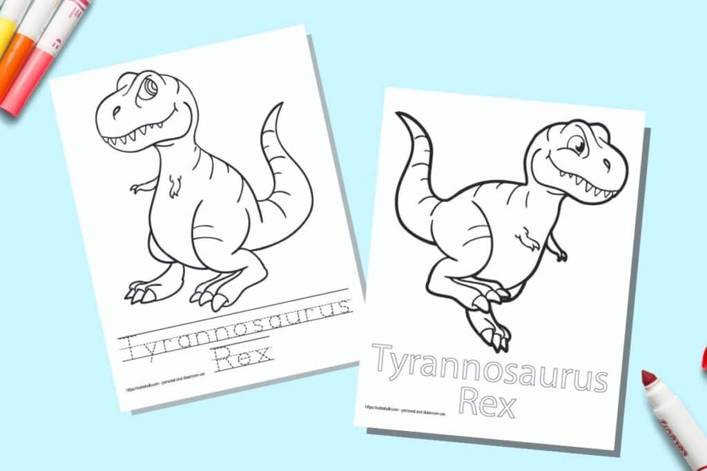 Free printable dinosaur coloring pages with names