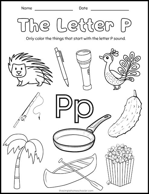 Letter p printables free easy print