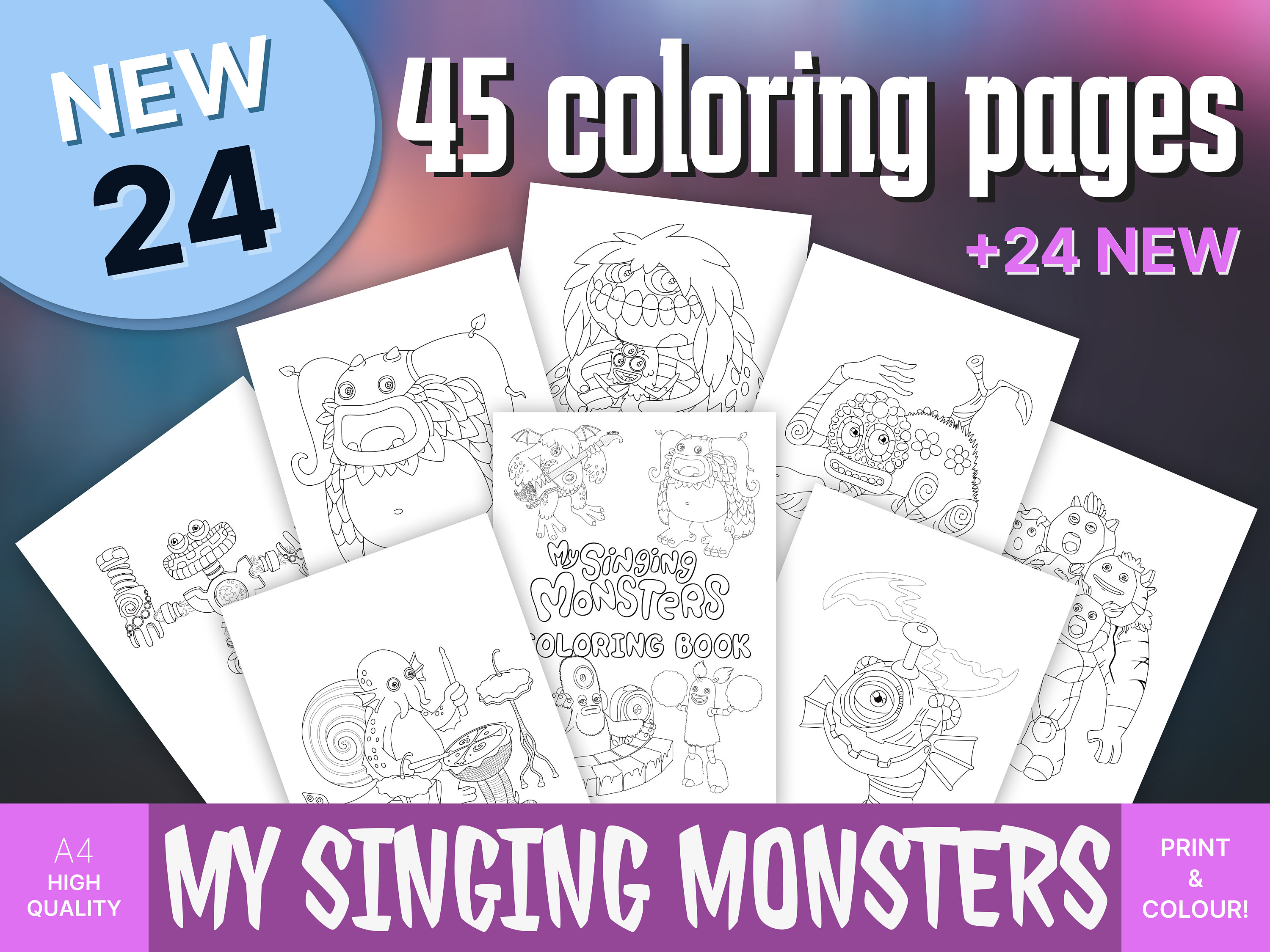 My singing monsters msm singing monsters regular monsters singing monsters coloring pages jpeg digital download coloring pages