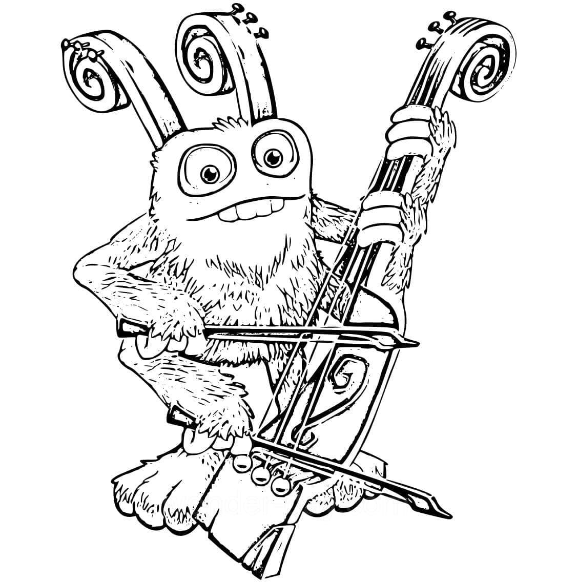 Bowgart from my singing monsters coloring page