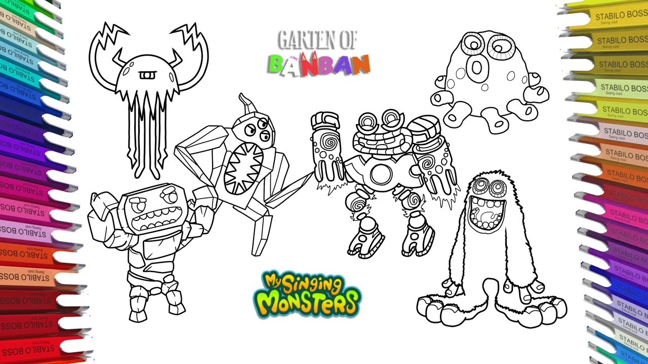 Garten of banban my singing monsters coloring pages free printable amandadrawings
