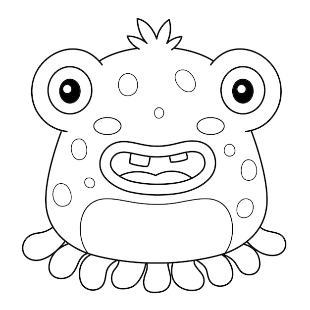 Premium vector monster fish coloring page for kids
