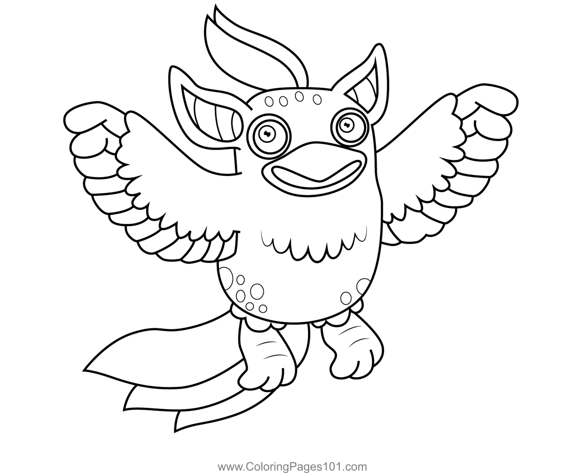 Tweedle my singing monsters coloring page for kids