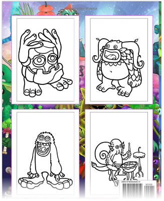 My singing monsters coloring book kids drawing activity gift boys girls game