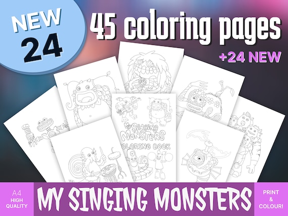 My singing monsters msm singing monsters regular monsters singing monsters coloring pages jpeg digital download coloring pages