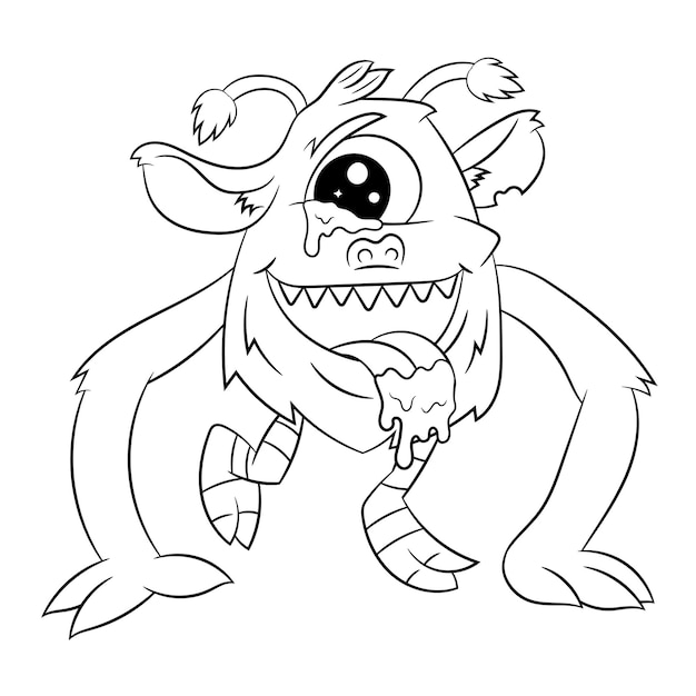 Premium vector monster coloring page