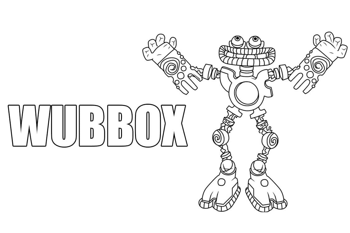 Wubbox from my singing monsters coloring page