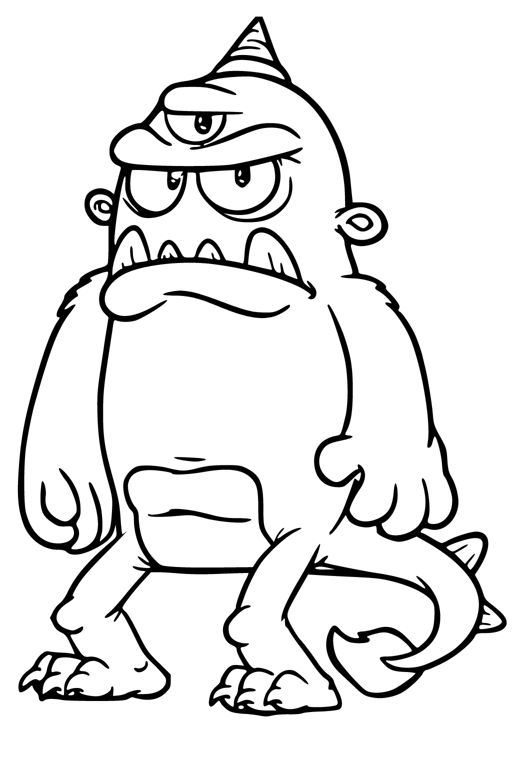 Free printable monster funny coloring page for adults and kids