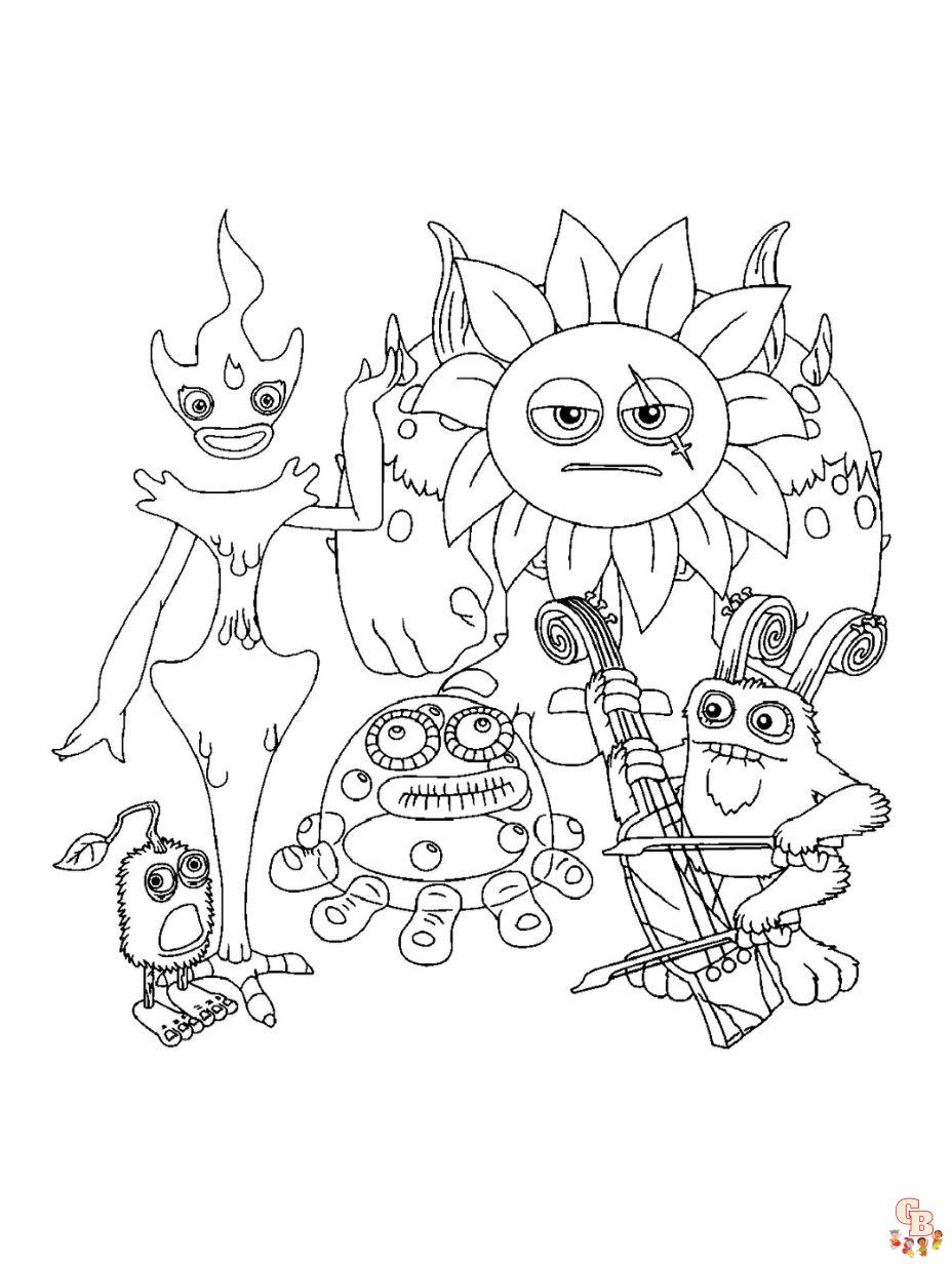 Enjoy creativity with my singing monsters coloring pages