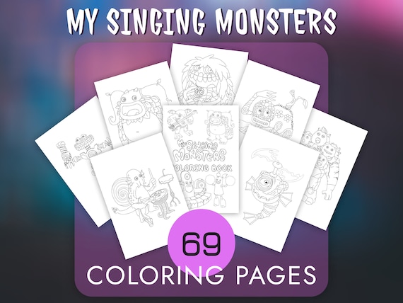 My singing monsters msm singing monsters regular monsters singing monsters coloring pages jpeg digital download coloring pages