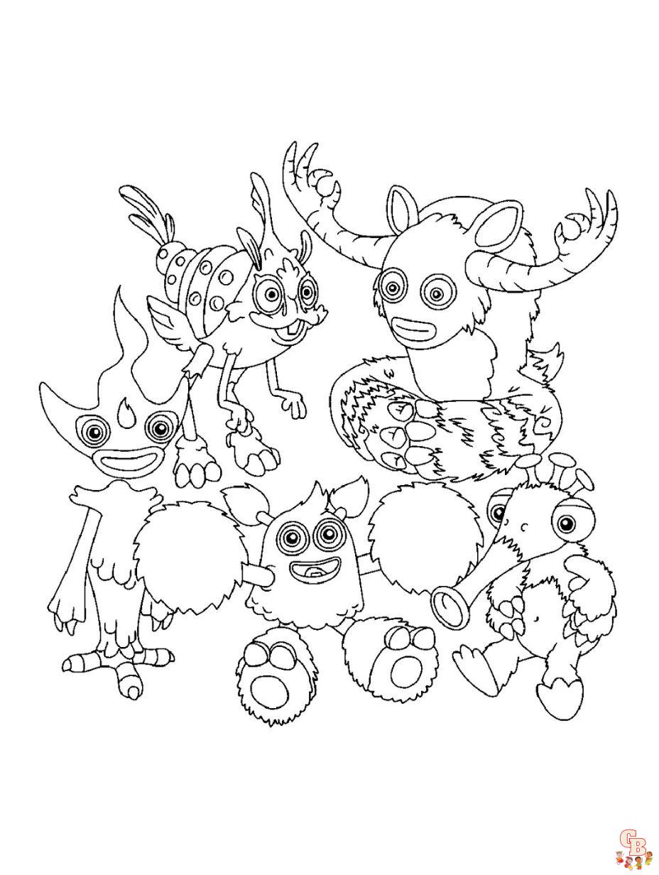 Enjoy creativity with my singing monsters coloring pages