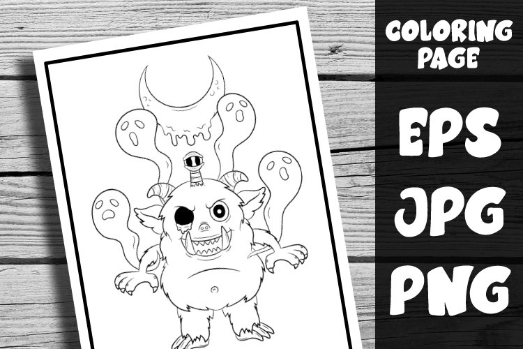 Cute monster coloring page