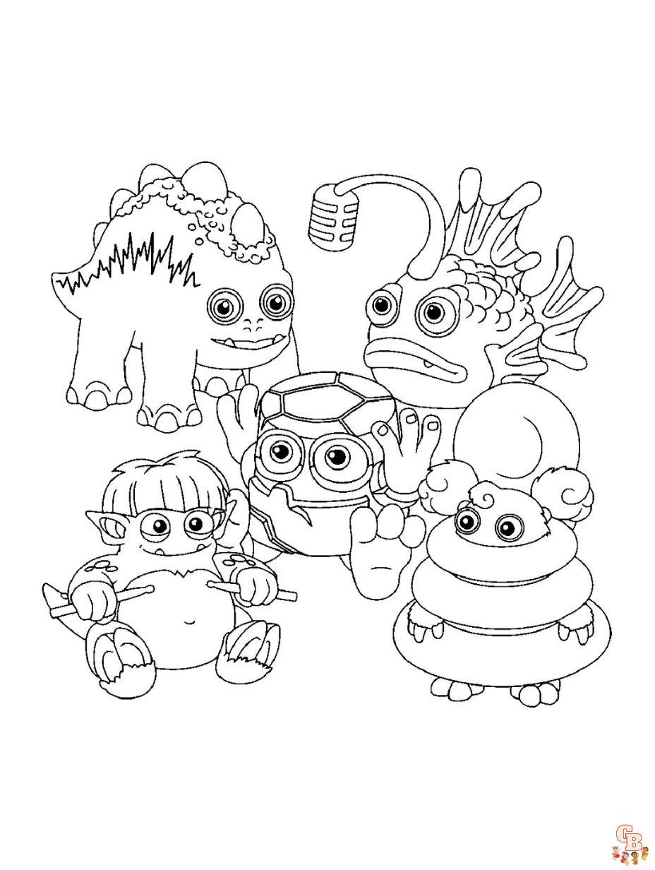 Enjoy creativity with my singing monsters coloring pages