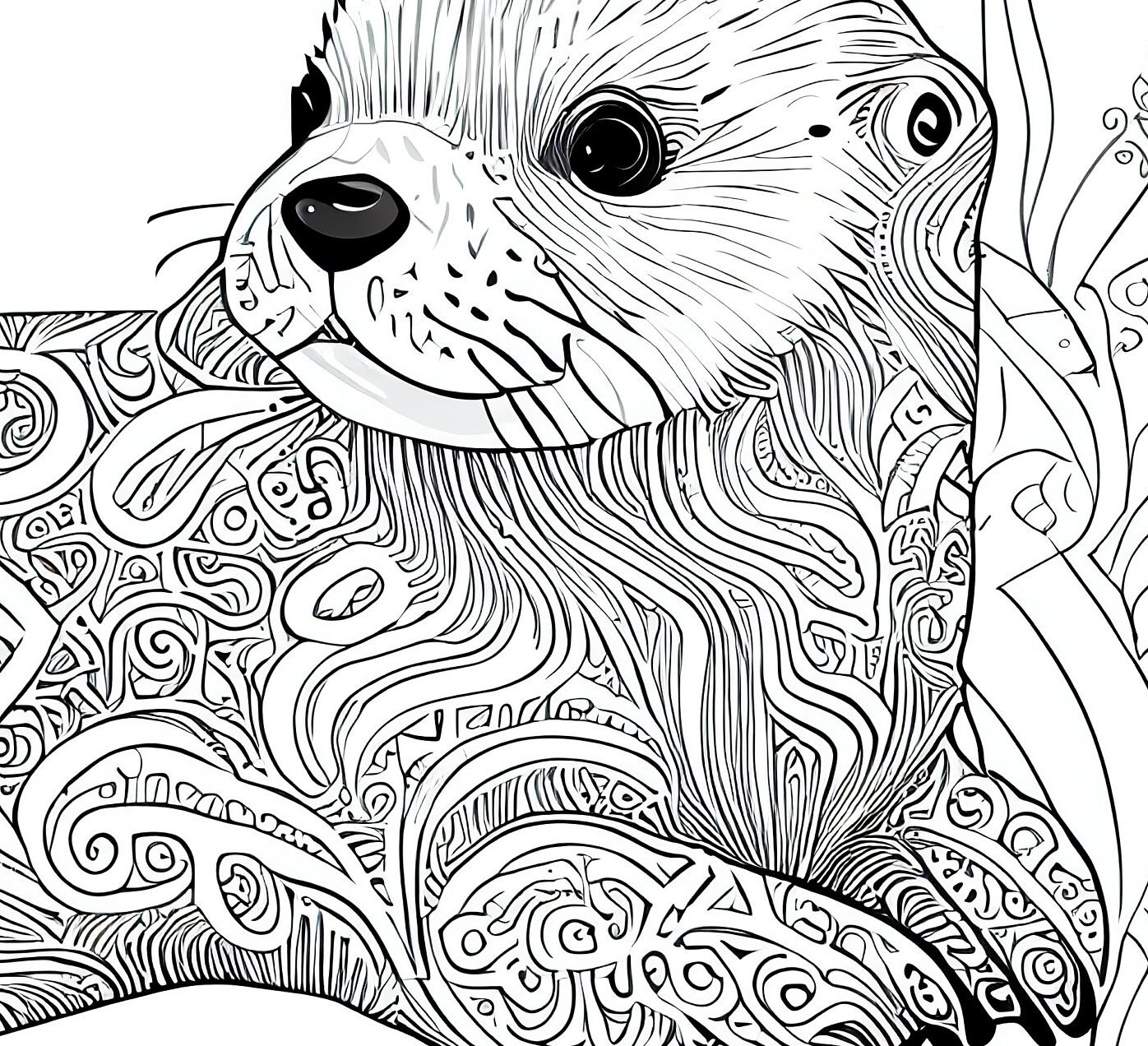 Otter coloring page