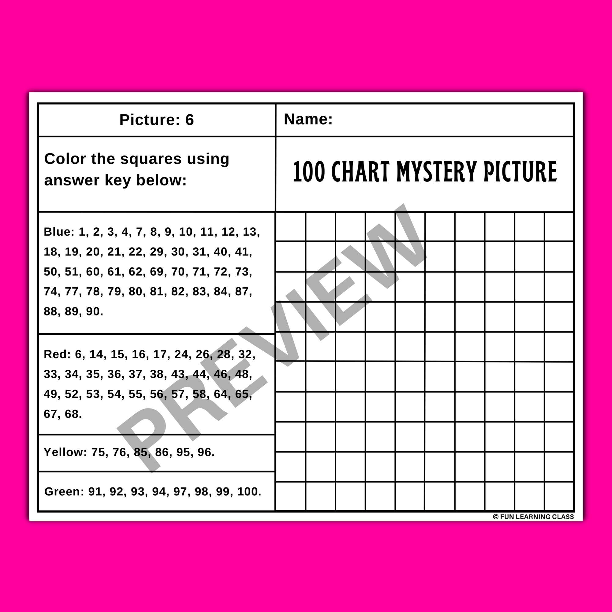 Fall s hundred chart mystery pictures coloring pages digital print made by teachers