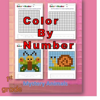 Mystery picture coloring by number grid coloring activity worksheet for grade