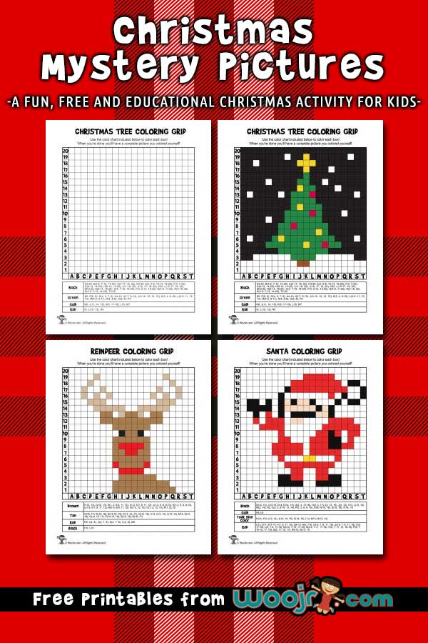 Christmas mystery pictures grid coloring pages woo jr kids activities childrens publishing