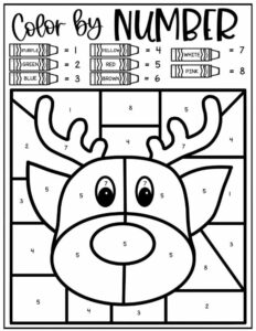 Free christmas color by number printables