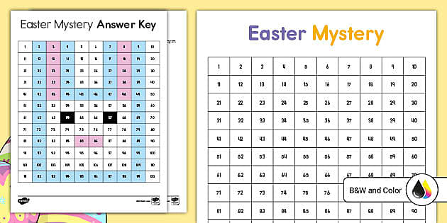 Easter mystery number hunt chart activity usa