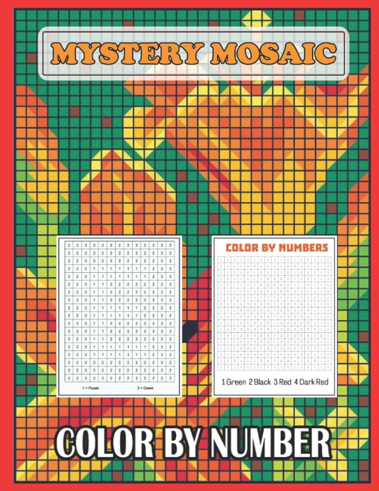 Mystery mosaic color by number an adults color by number extreme challenges to plete puzzles pixel art for adults kids fun coloring pages for stress relief relaxation