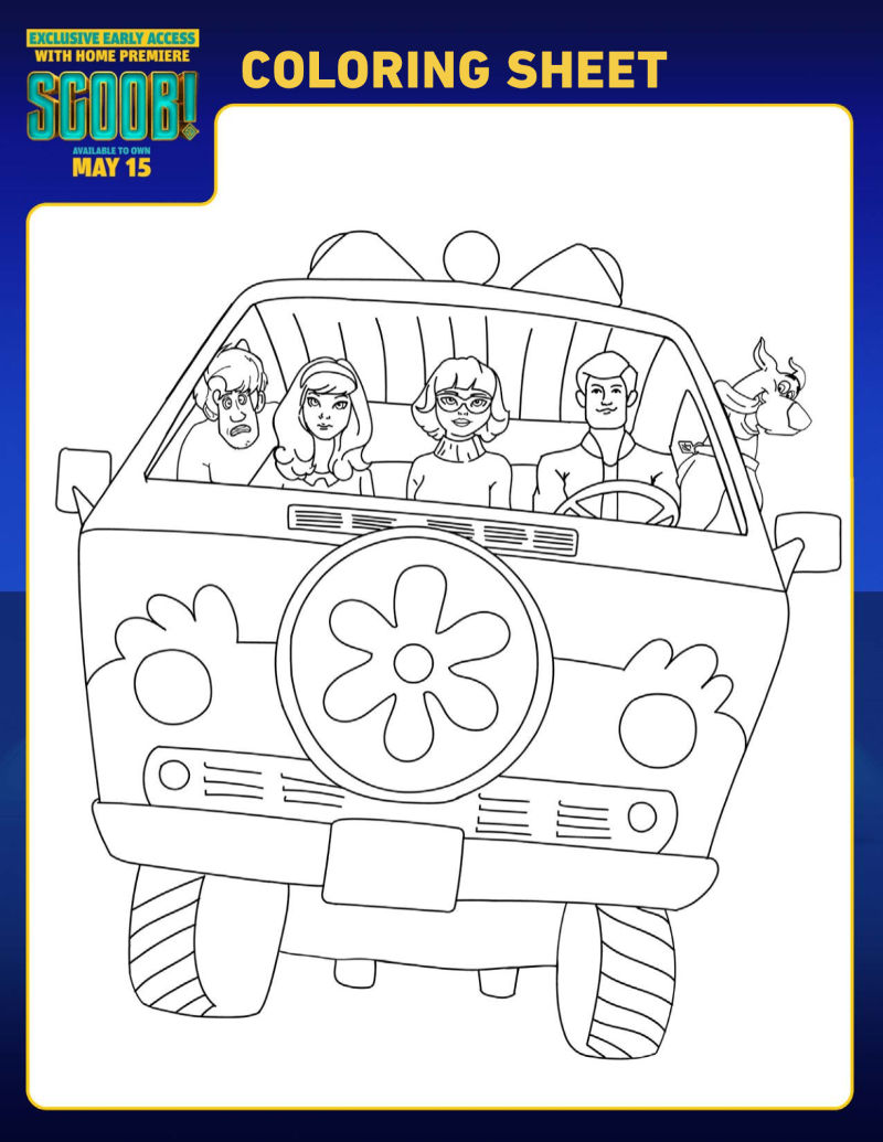Scoob mystery machine coloring page