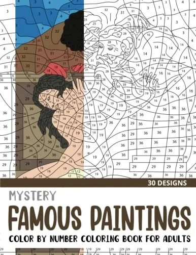 Mystery famous paintings color by number coloring book for adul by rai sonia